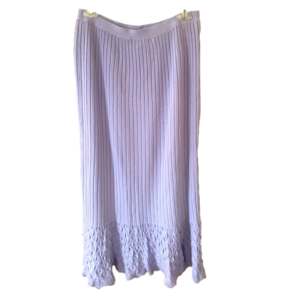 Bloomingdale’s Lilac Long Wool Skirt